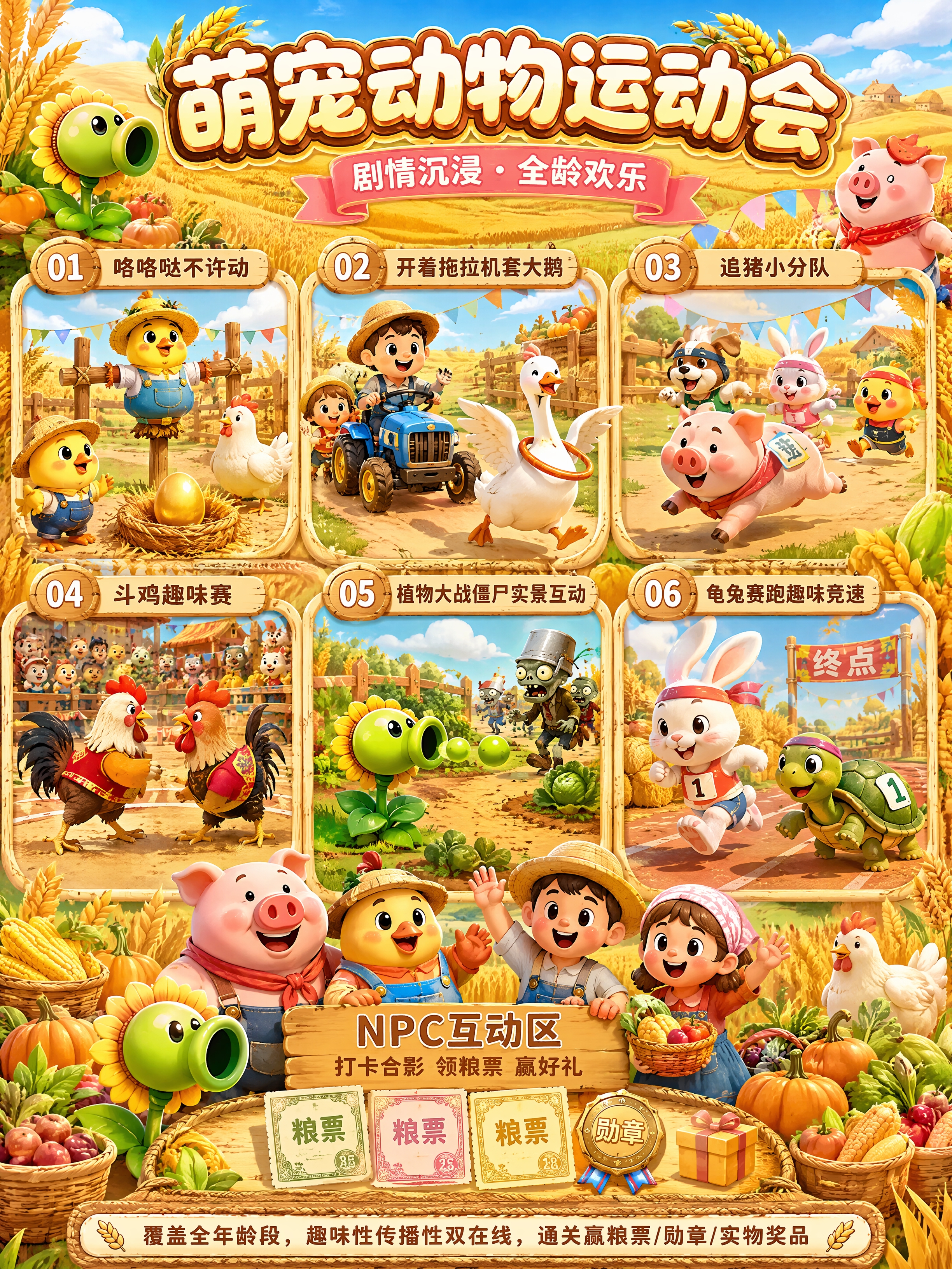 [商品] 使用【图1】丰收节插画元素风格；提取小猪、小鸡、向日… - 图片创意预览