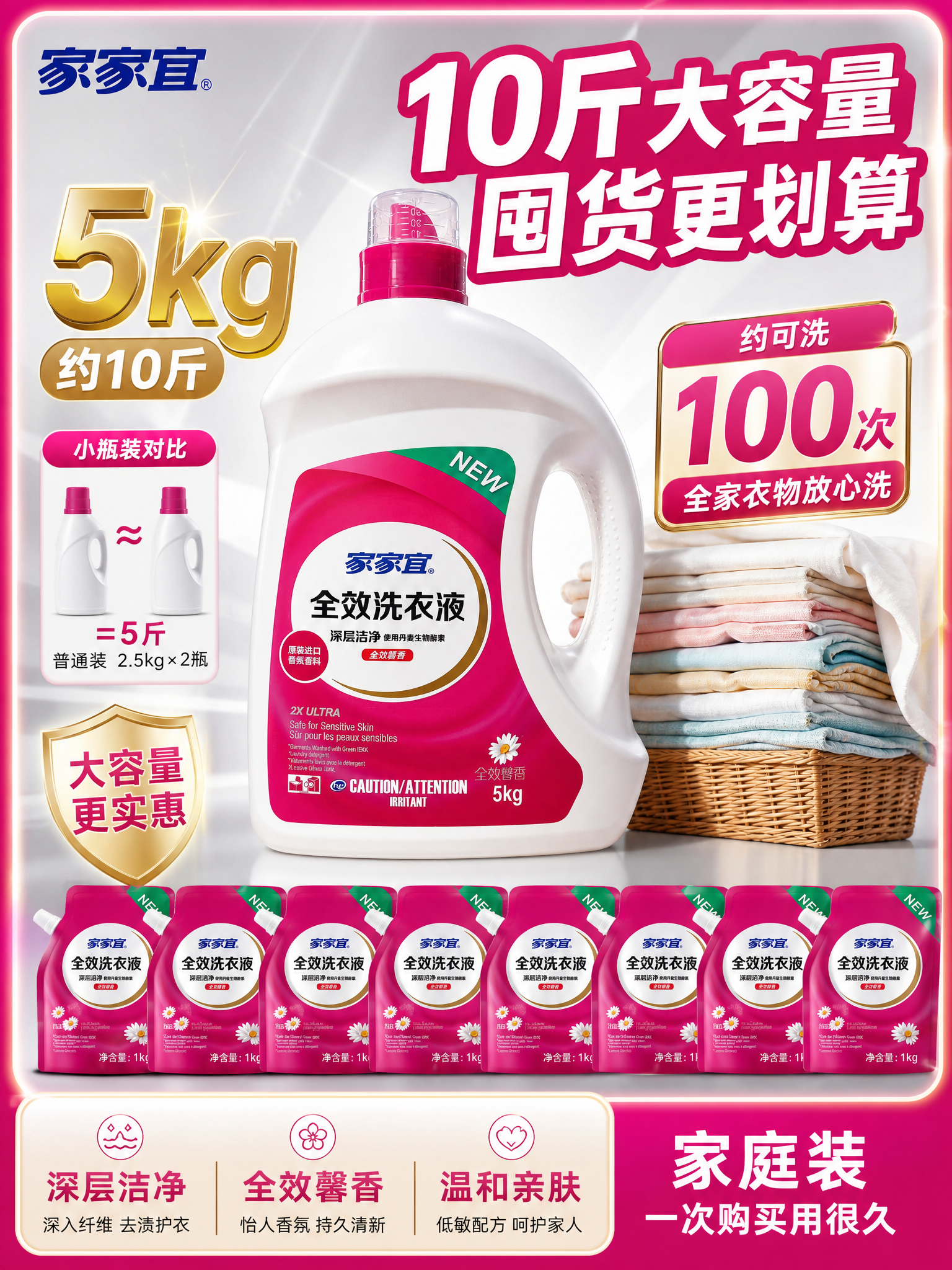 [主图-5] 家家宜全效洗衣液 规格囤货决策 大容量价值感展示… - 图片创意预览