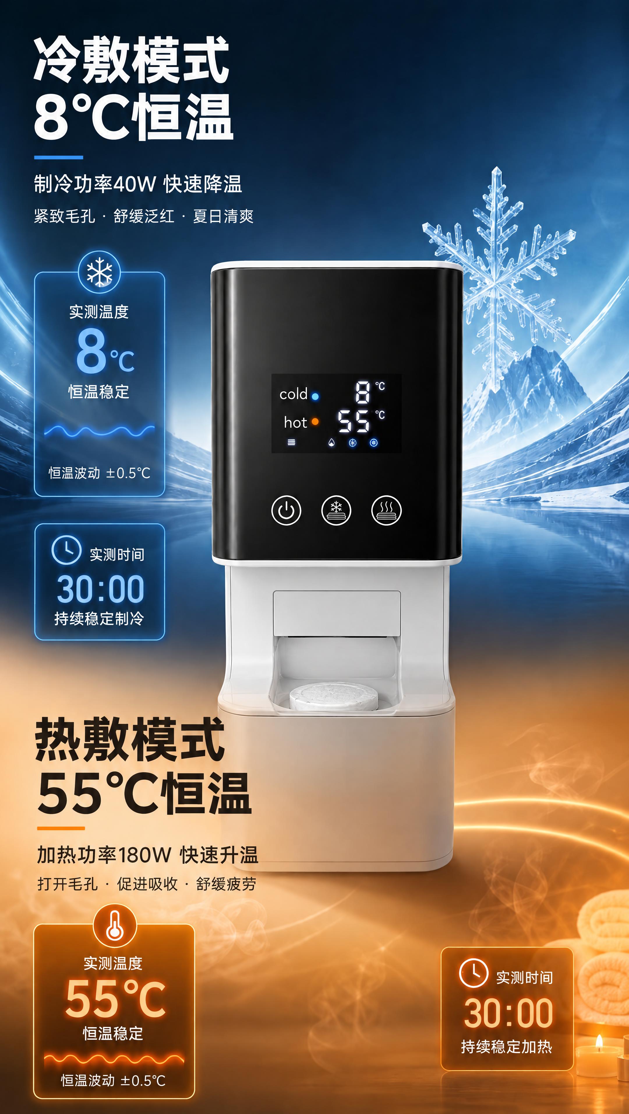 将产品出巾口处的毛巾替换为图2中的圆形压缩毛巾样式，毛巾为白色… - 图片创意预览
