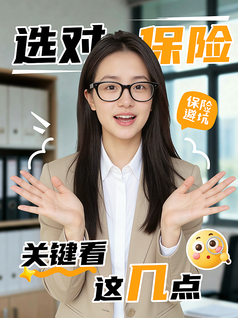 保险理财购买注意事项科普人像小红书封面