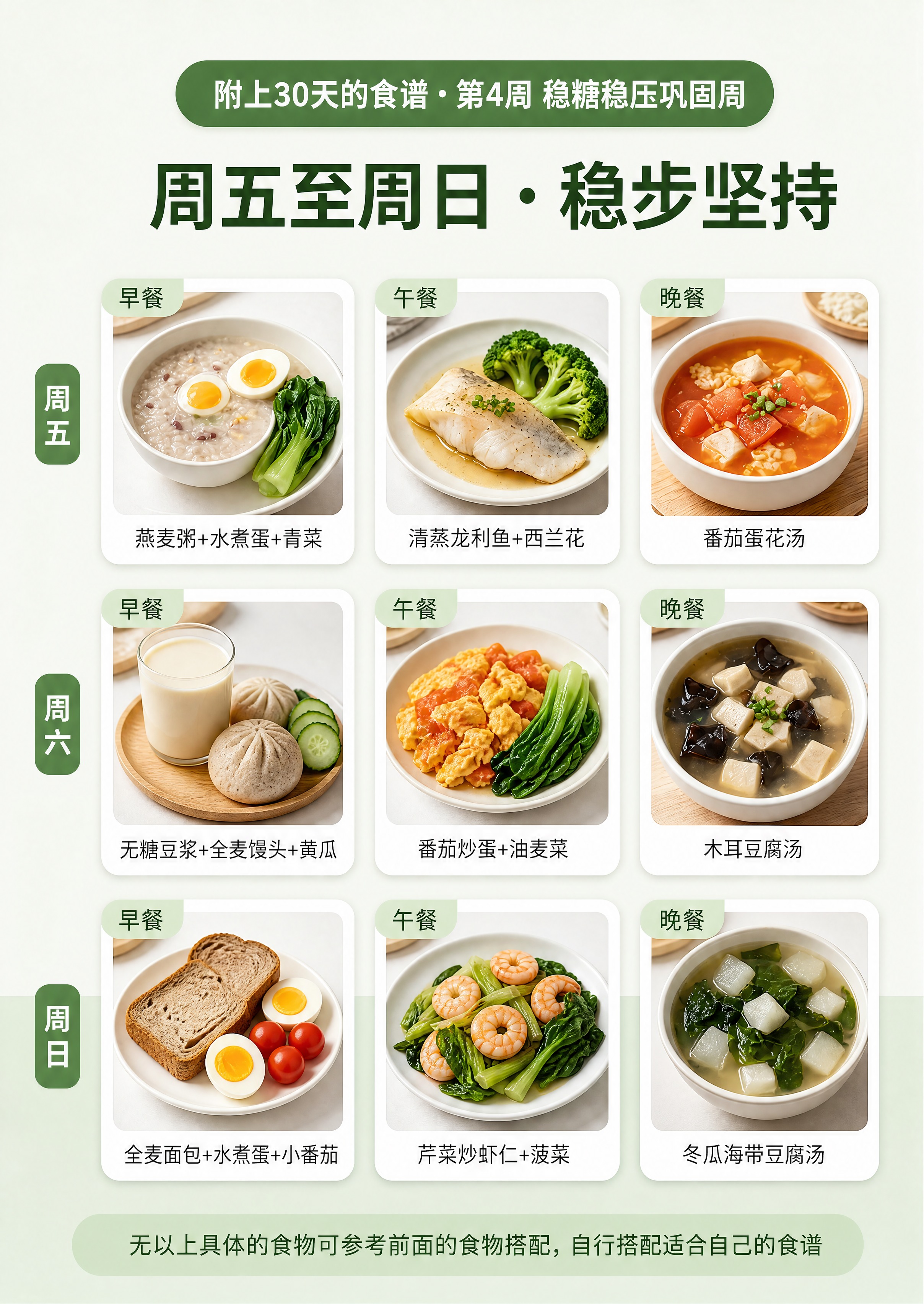 精确复刻第一张图（周一至周四模板）的全部版式细节，包括：顶部深… - 图片创意预览