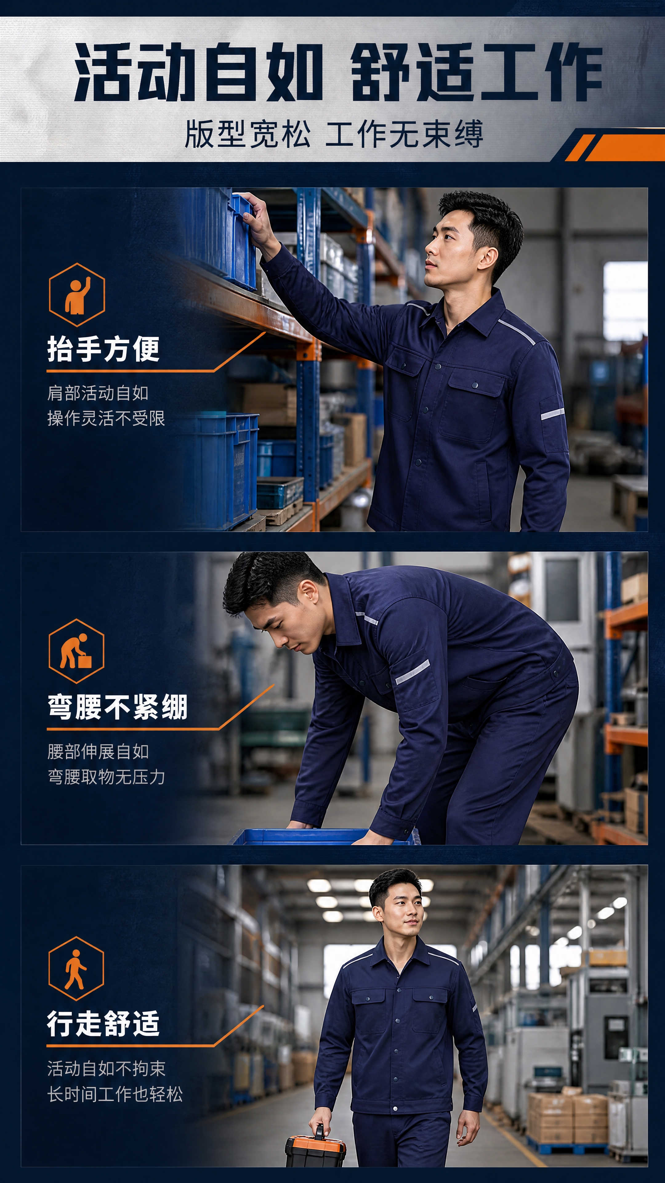 [商品] 使用【图1】藏青色长袖翻领工装工作服；商品处理：保留… - 图片创意预览