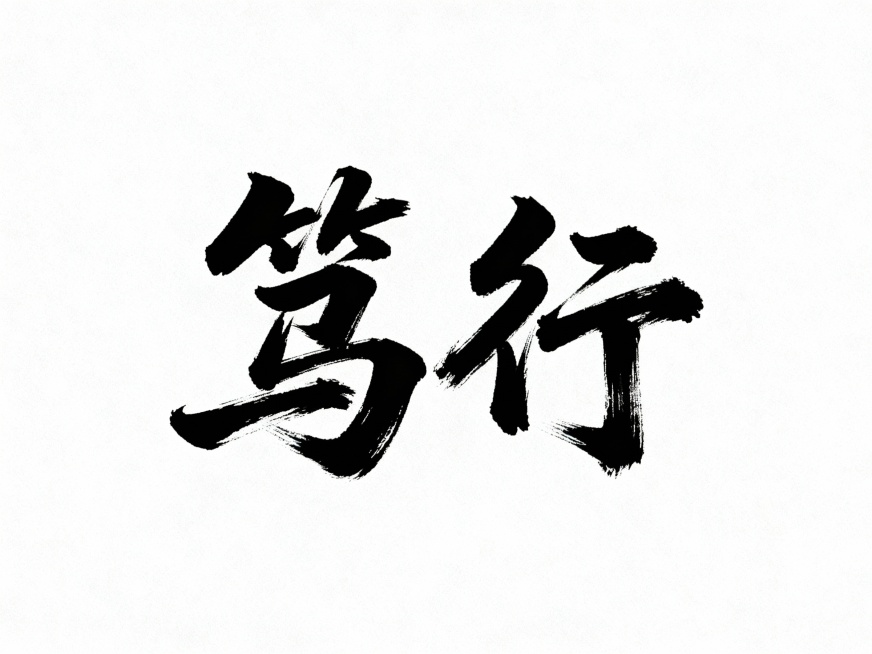 笃行生成书法字体白色背景预览效果