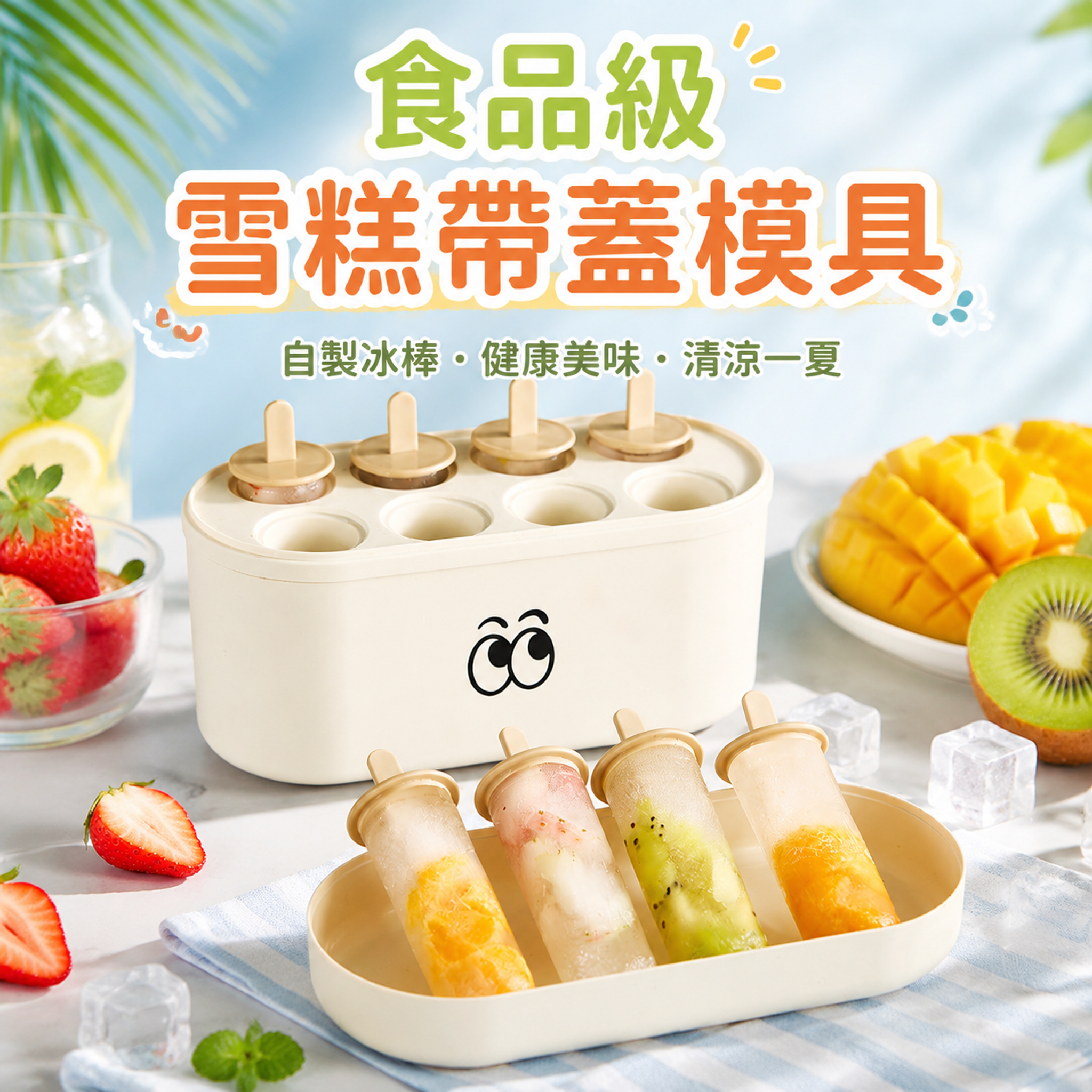 基于参考图中的食品級雪糕带盖模具产品，生成一张适合台灣蝦皮市場… - 图片创意预览