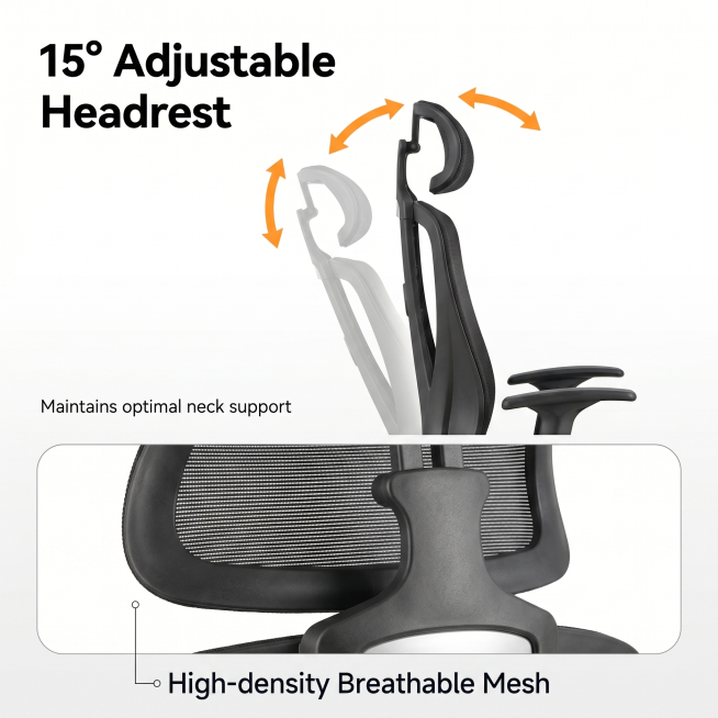 [Main Image 4] Adjustable Headrest function detail. [Atmosphere Style] Clean functional display styl预览效果