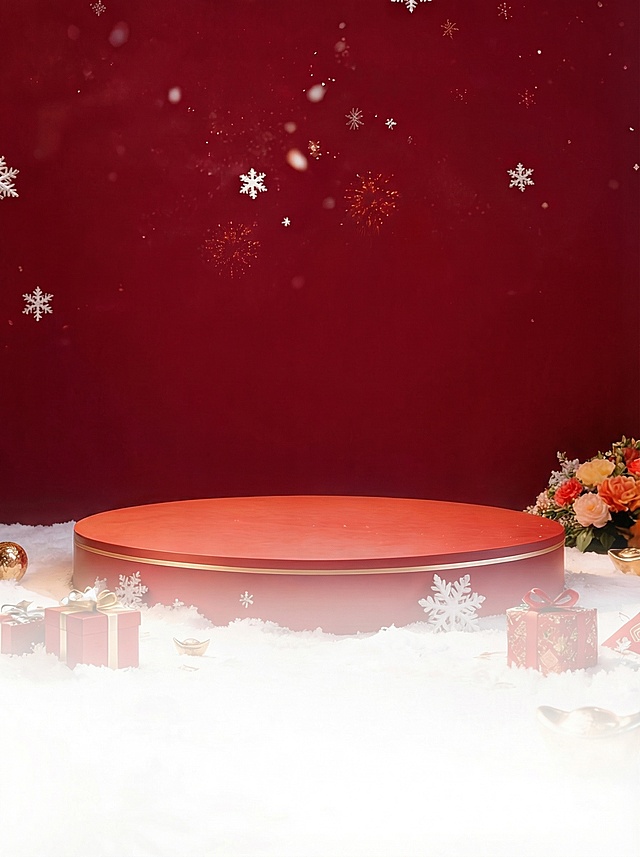 背景红色变成深红色，去掉背景后面的装饰小礼盒和花布