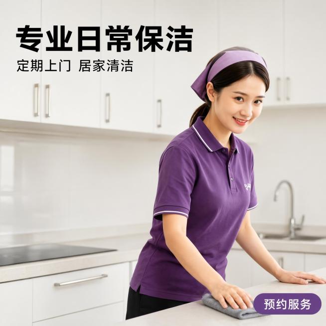 图不够精致，人物动作没什么变化，我们是日常保洁，开荒可用。再生成一次预览效果