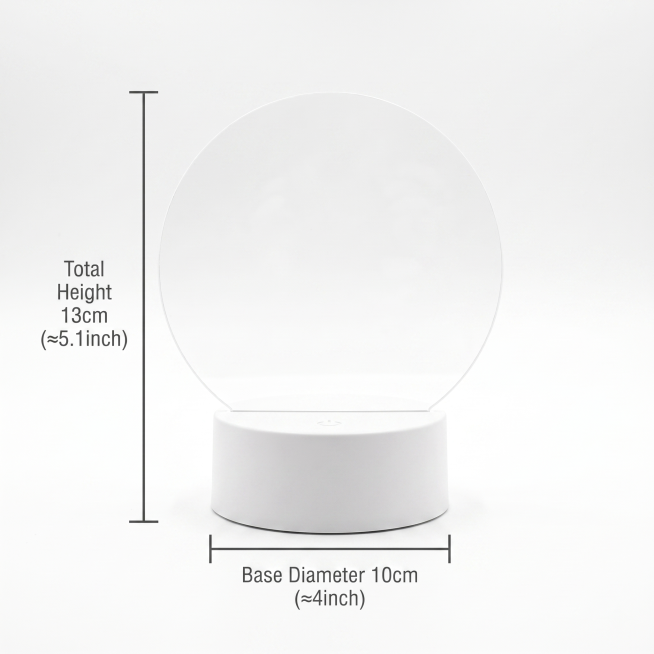[Main image 5] Size dimension display of 3D small night light. Keep the product appearance consisten预览效果
