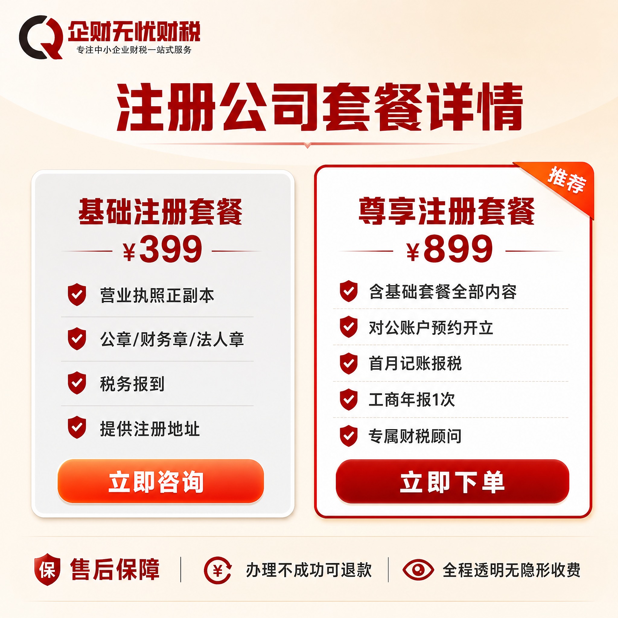 【主图5-1:1】企财无忧财税 套餐权益与下单说明 促进转化。… - 图片创意预览