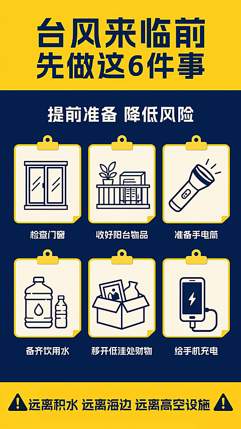 台风预警 警报 手机海报