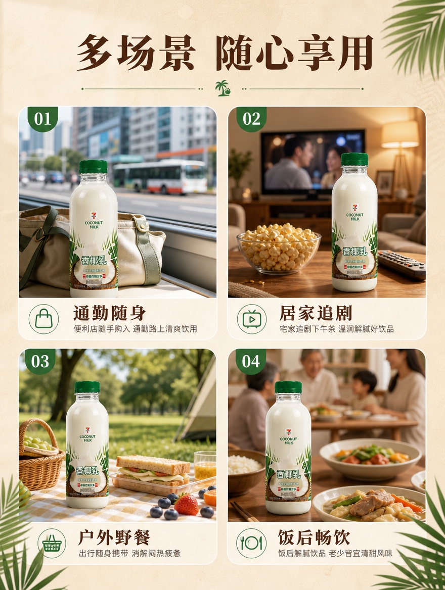[商品] 使用【图2】椰轻说香椰乳瓶装饮品；保留瓶身、绿色瓶盖… - 图片创意预览
