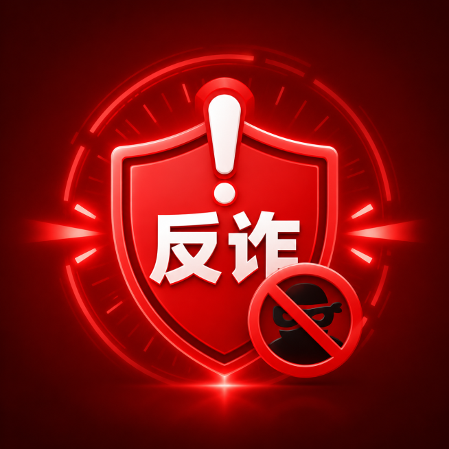 设计一个红色反诈警示动态小图标，带有感叹号警示元素，整体风格醒目简洁，动态效果预览效果