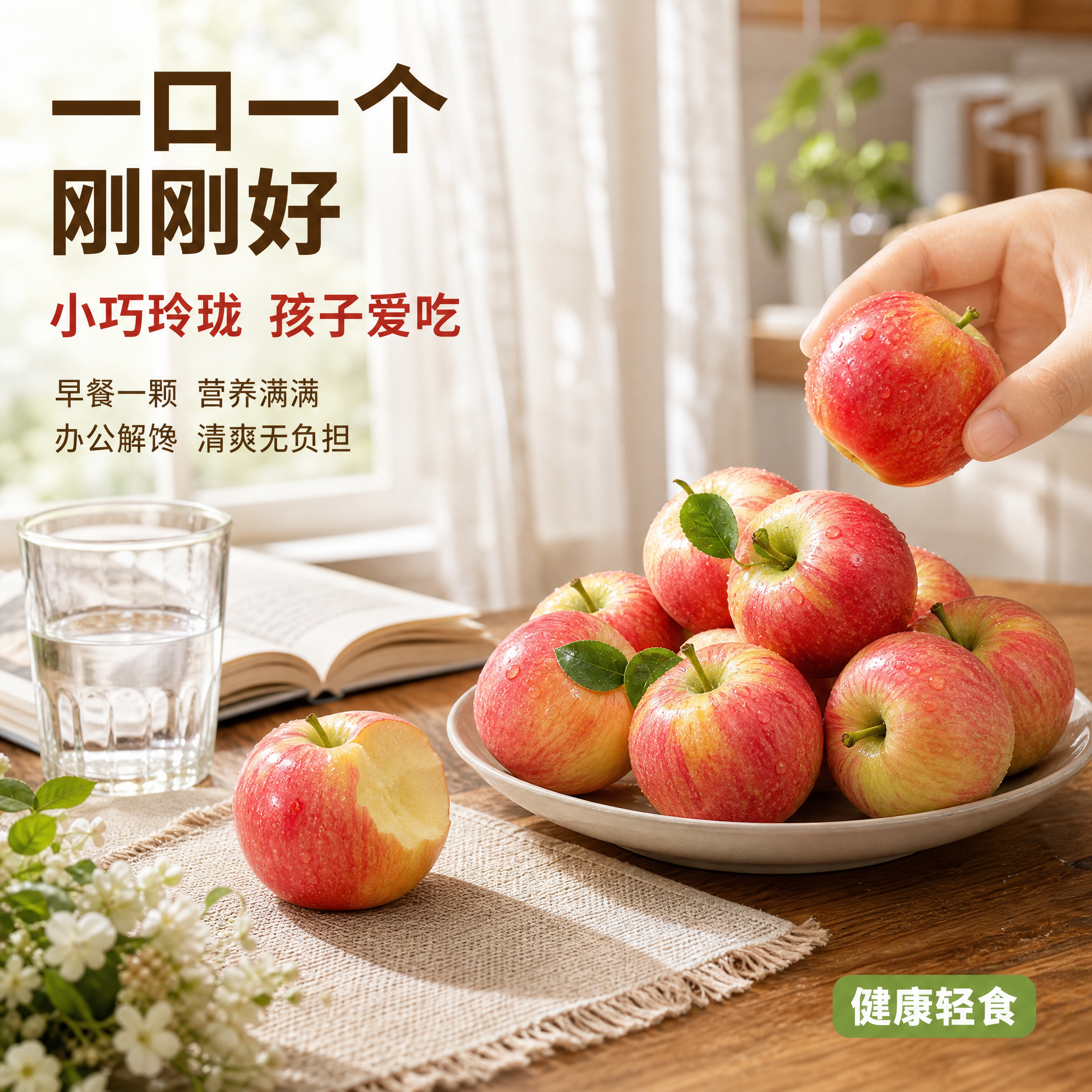 [主图-4] 庆阳鲁丽樱桃小苹果生活场景食用图。[氛围风格]… - 图片创意预览