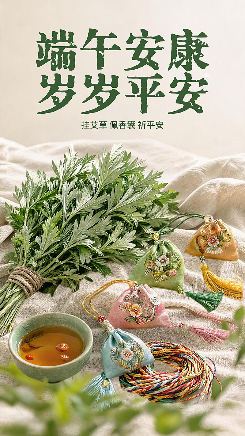 端午安康线上渠道全屏竖版海报