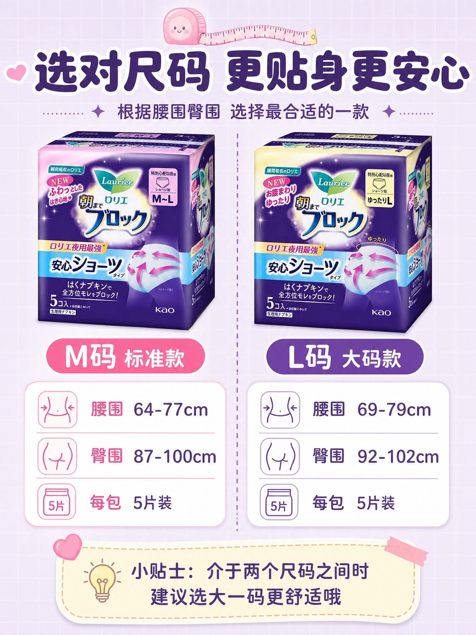 [第5张 尺码选择] 选对尺码 更贴身更安心。 [商品] 使用… - 图片创意预览
