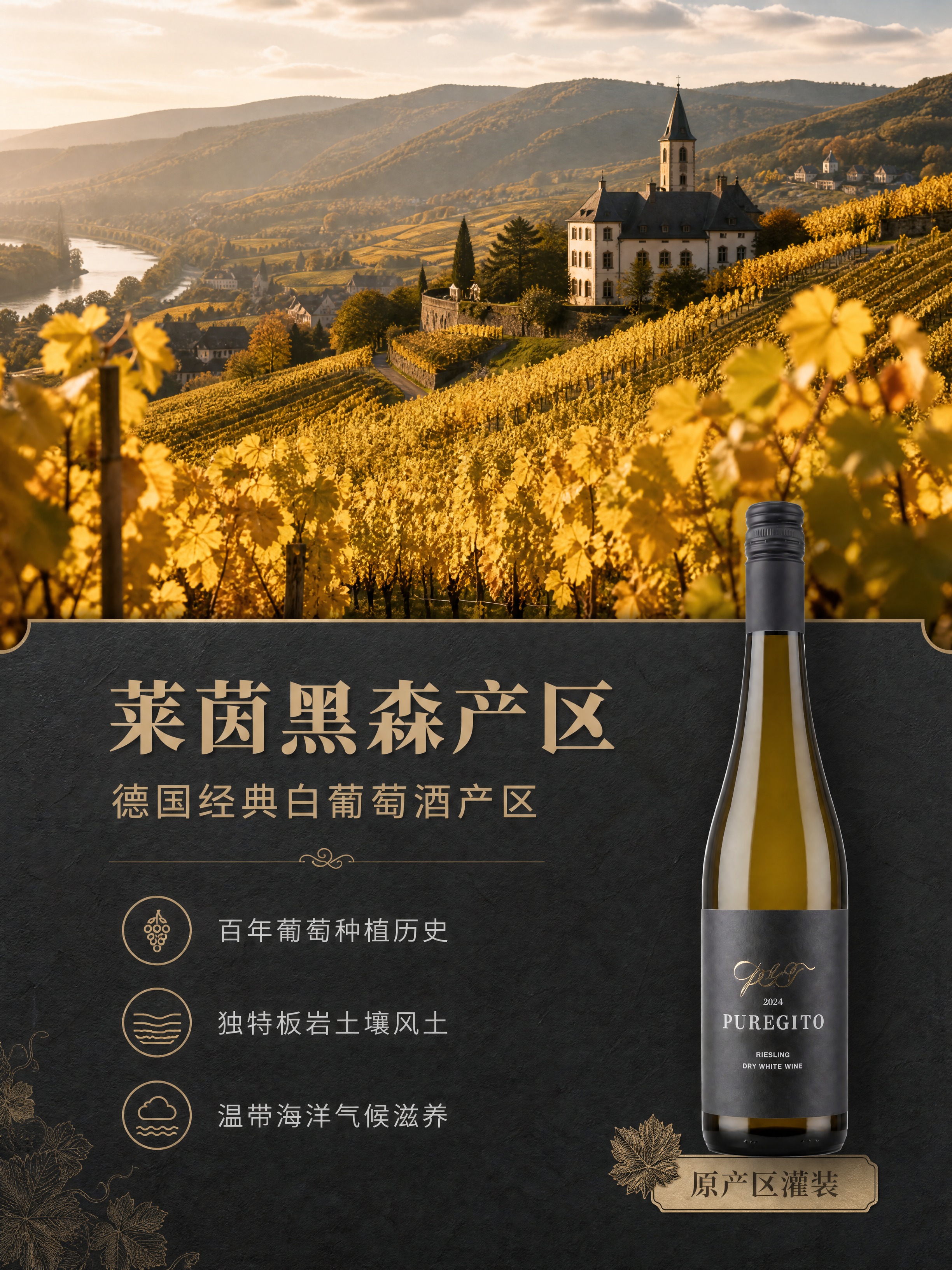 [商品] 使用【图1】葡吉多雷司令干白葡萄酒；保留深灰哑光酒标… - 图片创意预览