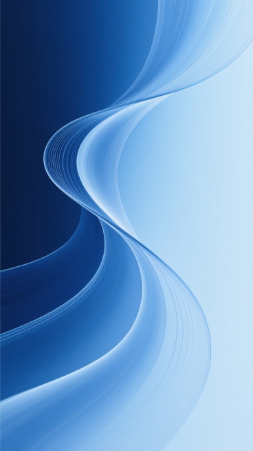 一张商务背景图，画面以流畅飘逸的波浪线条为主体元素，采用从深蓝色到浅蓝色的渐变色彩，色彩过渡自然柔和，整体呈现出光滑细腻的3D质感，光影效果均匀柔和，营造出专业、稳重且现代的氛围，适合作为商务场合使用的背景，没有文字、LOGO、电话地址及二维码等元素。预览效果