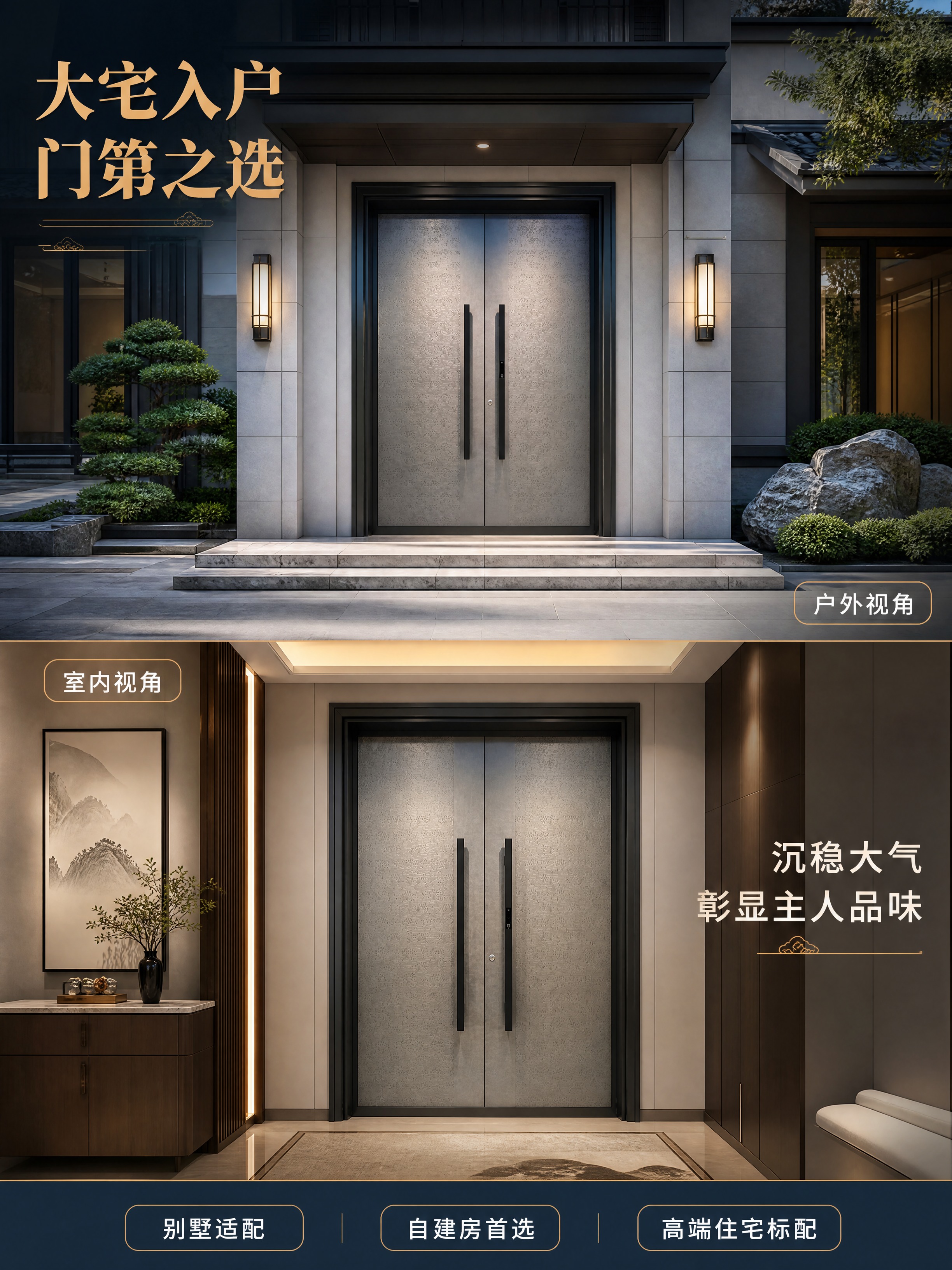[商品] 使用【图1】臻尚铂门福禄祥云纹全铝精雕双开入户门；保… - 图片创意预览