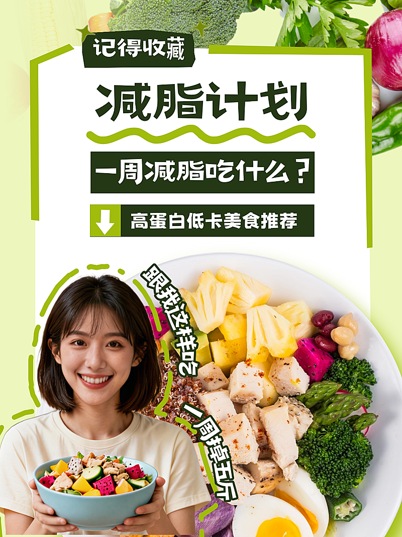 减脂计划减脂食物推荐小红书封面