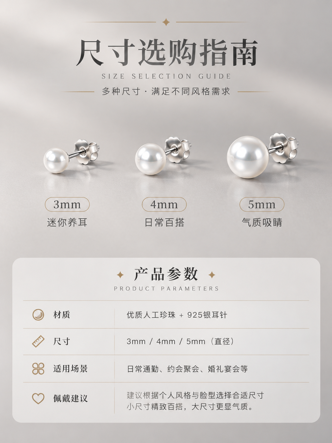 [商品] 使用【图1】珍珠耳钉；商品处理：保留珍珠正圆形、白色… - 图片创意预览