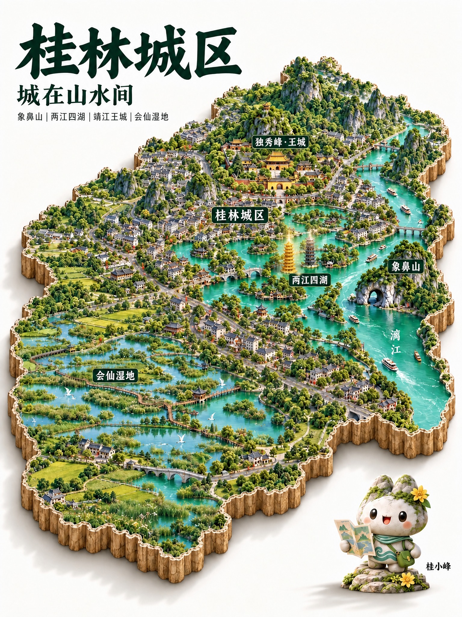 图生图同款微改创作：保持原图整体构图、3D微缩地图风格、白色背… - 图片创意预览