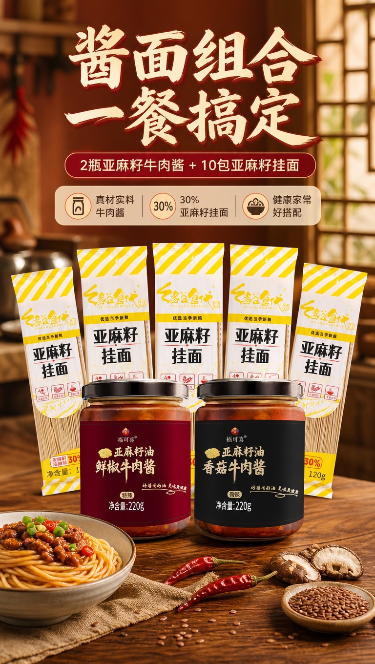 [商品] 使用【图1】福可喜亚麻籽油鲜椒牛肉酱（特辣，220g… - 图片创意预览