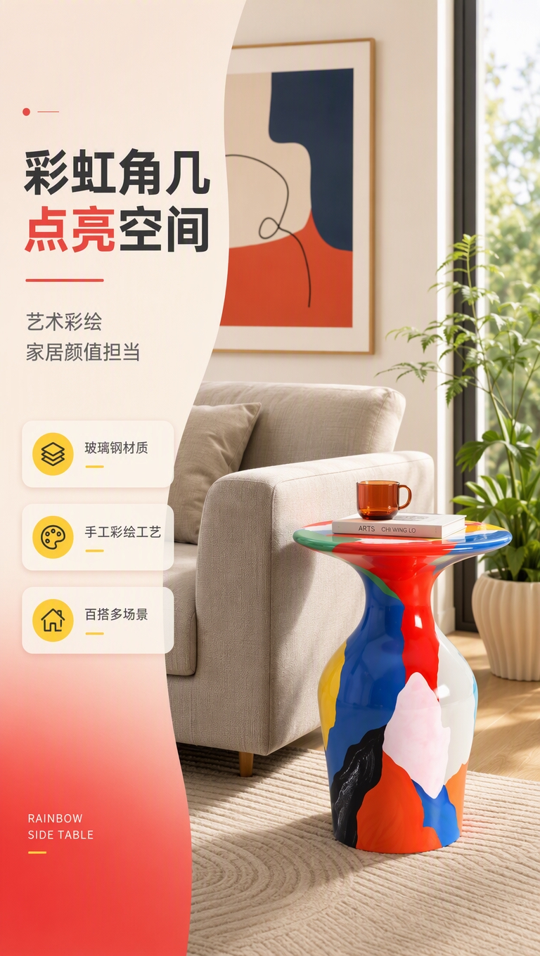 [商品] 使用【图1】DJ-8851彩虹角几；保留蘑菇造型轮廓… - 图片创意预览