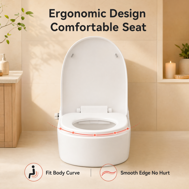 [第5屏] Seat comfort display-Ergonomic Comfort Seat.
[氛围/风格] Comfort experience display, warm bathroom预览效果