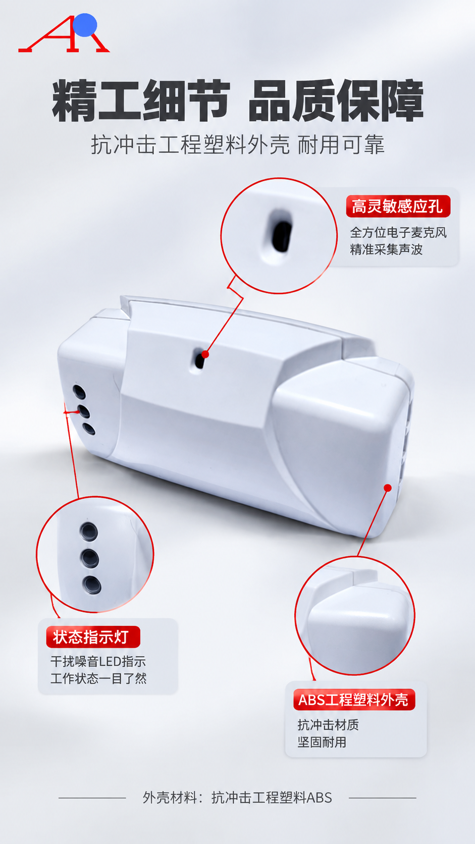 [商品] 使用【图1】GB-306玻璃破碎探测器白色主机；保留… - 图片创意预览