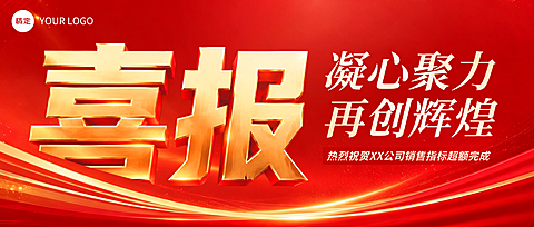 红色励志喜报战报公众号首图