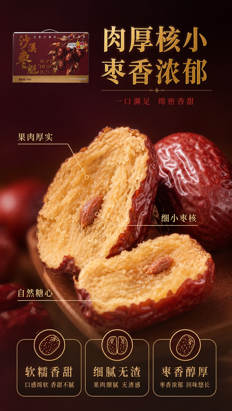 [商品] 使用【图2】沙漠枣魁礼盒正面图作左上角小露出；保留包… - 图片创意预览
