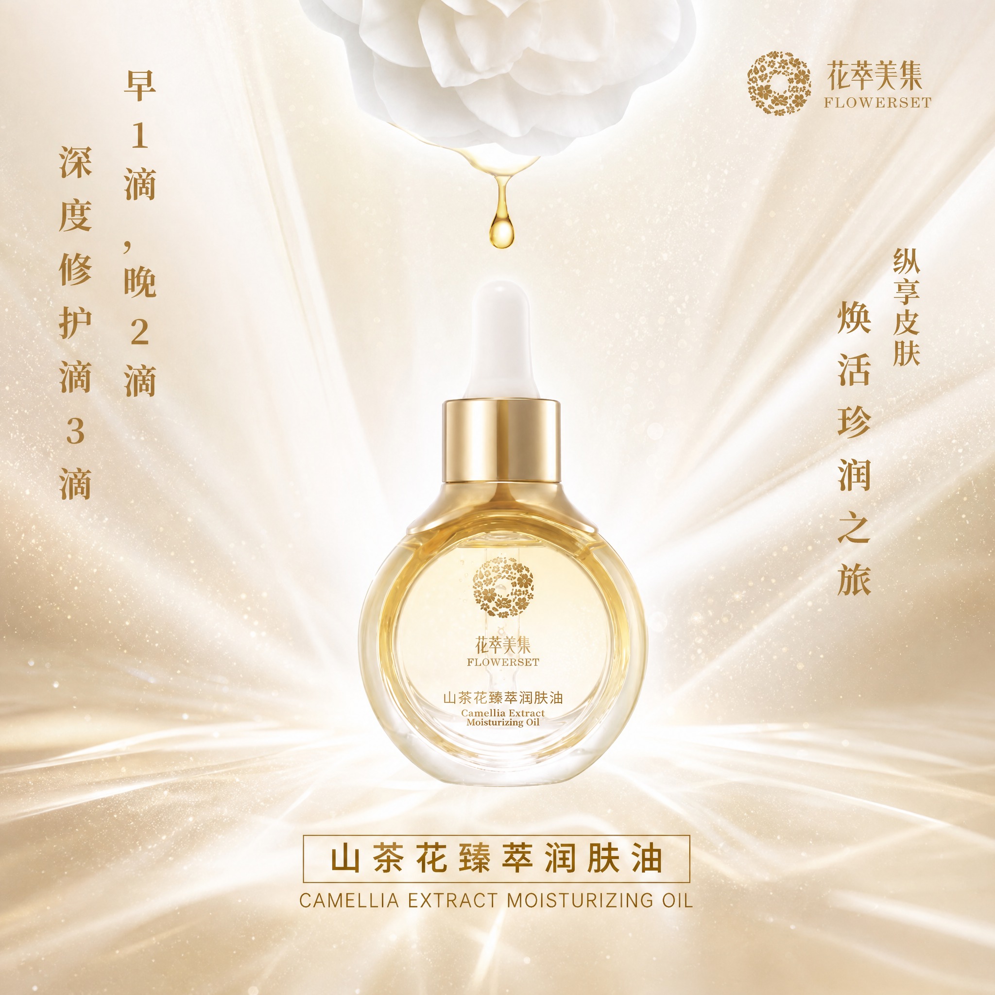 基于参考图进行优化配色，保持原有构图和所有文字内容不变：山茶花… - 图片创意预览