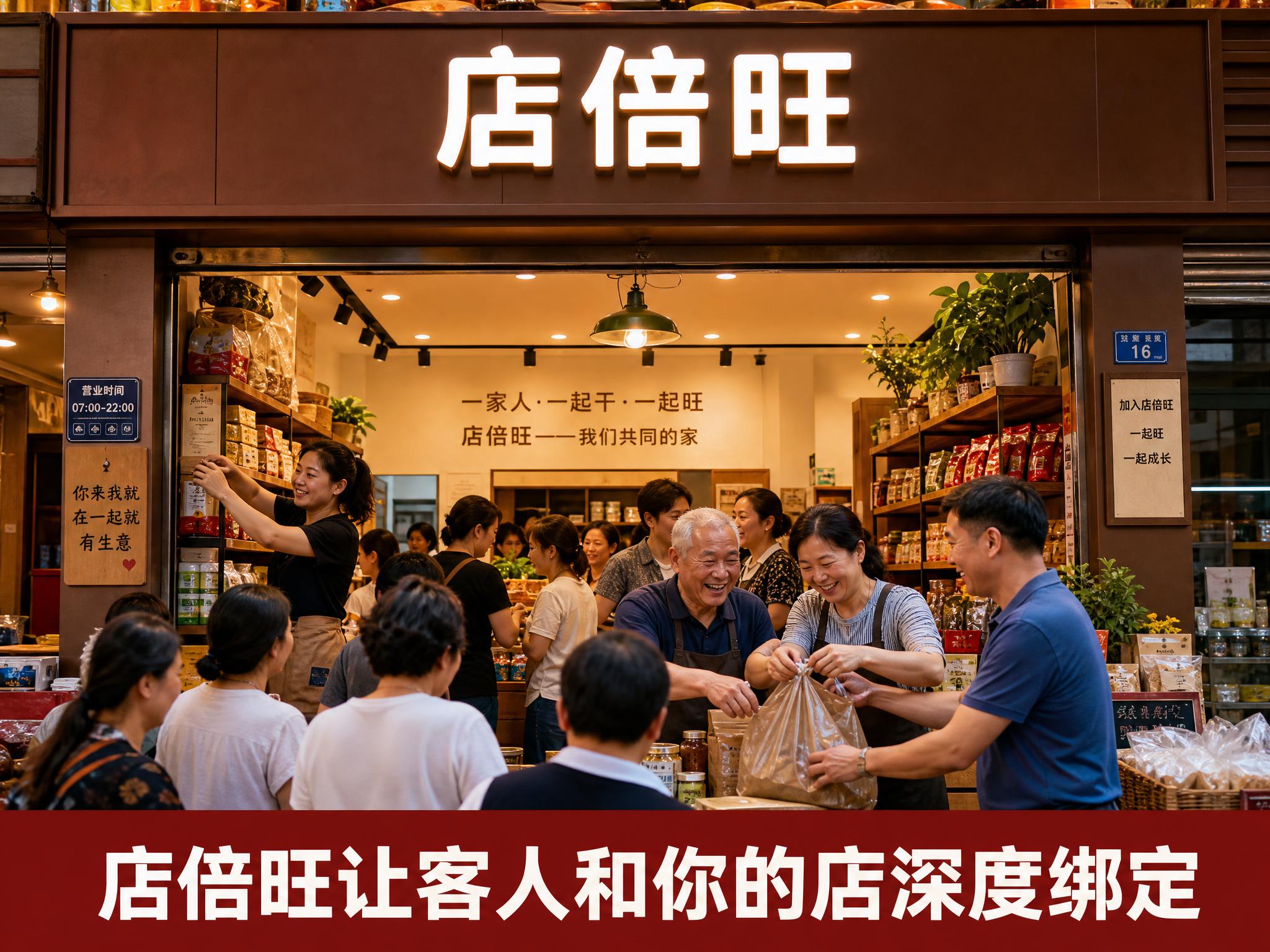 写实风格的实体店场景图，4:3比例。画面主体是一家热闹的实体门… - 图片创意预览