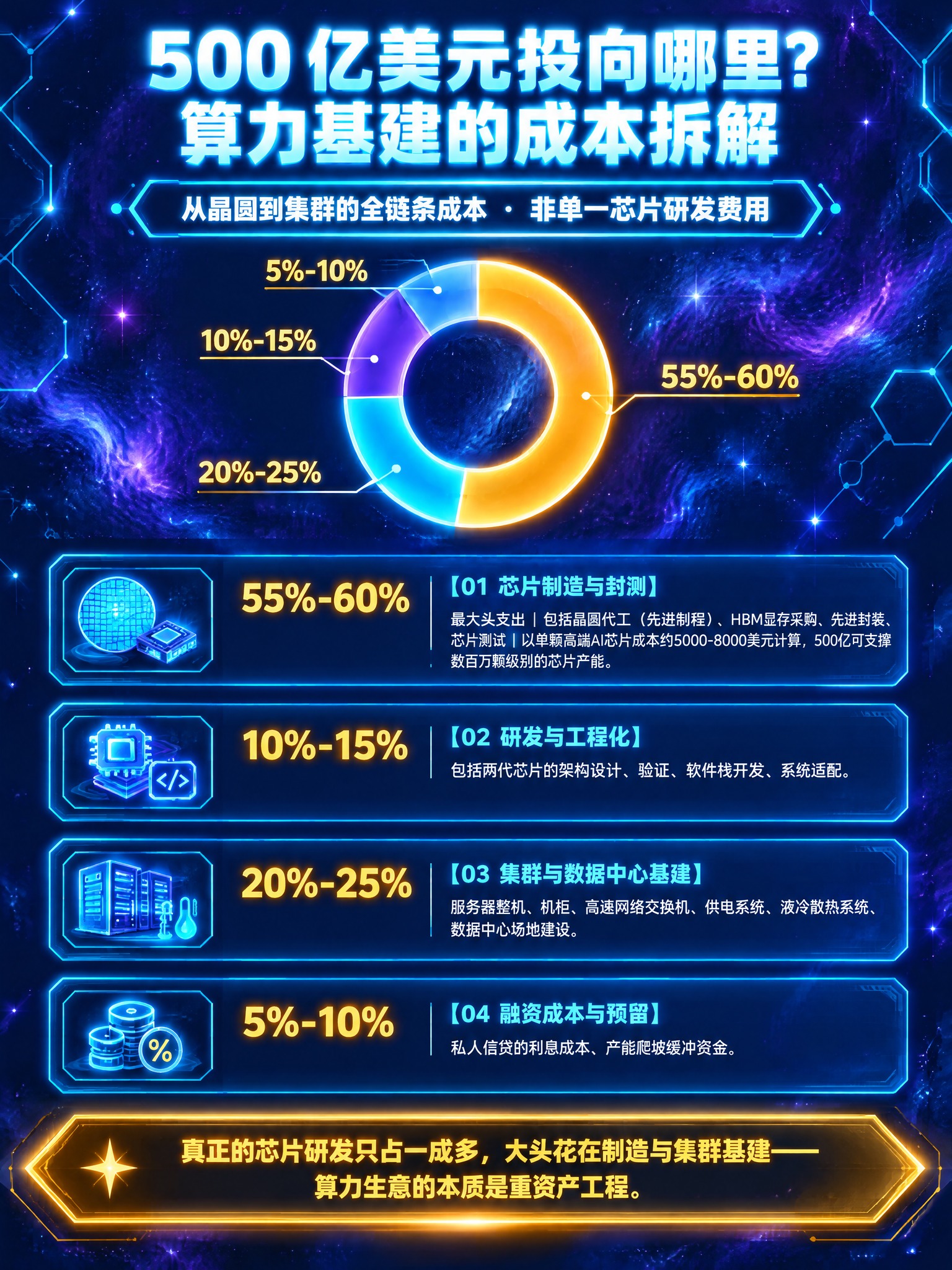 参照这张图的深空黑紫科技质感风格，生成一张新的成本拆解信息图，… - 图片创意预览