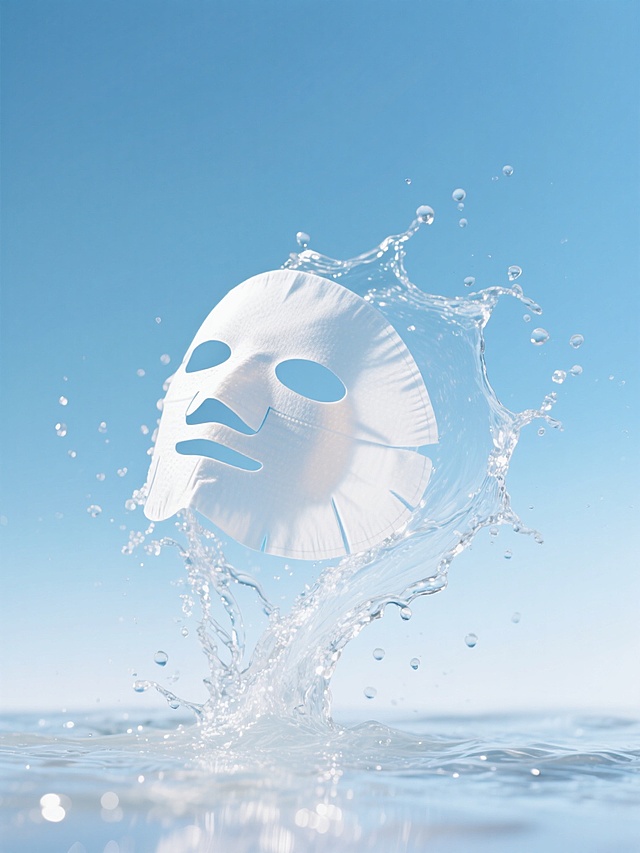 3D液态风设计，面膜与水花碰撞，展现清爽清透感。