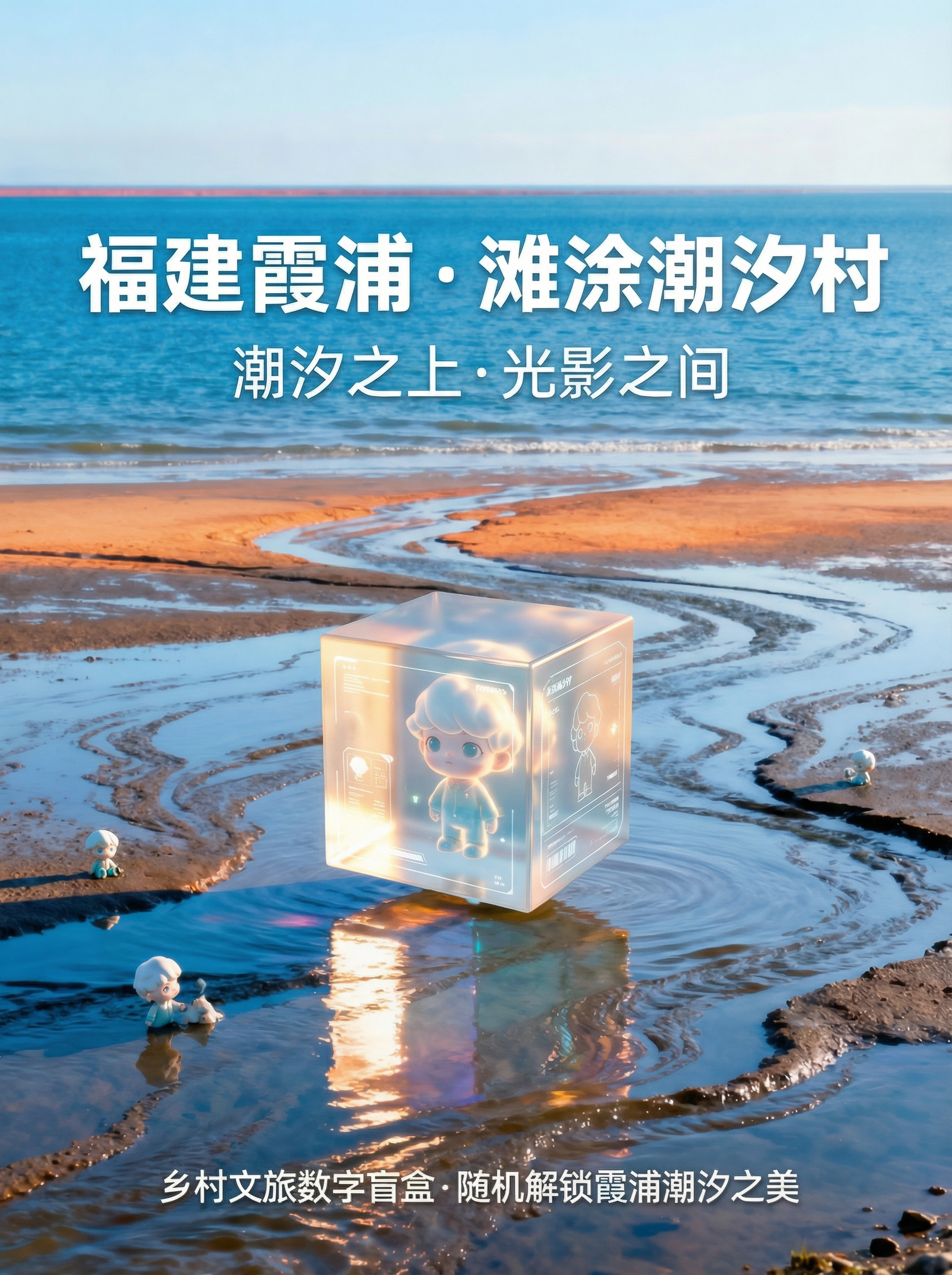 在参考图片基础上生成一张乡村文旅数字盲盒延展主视觉海报， 主题… - 图片创意预览