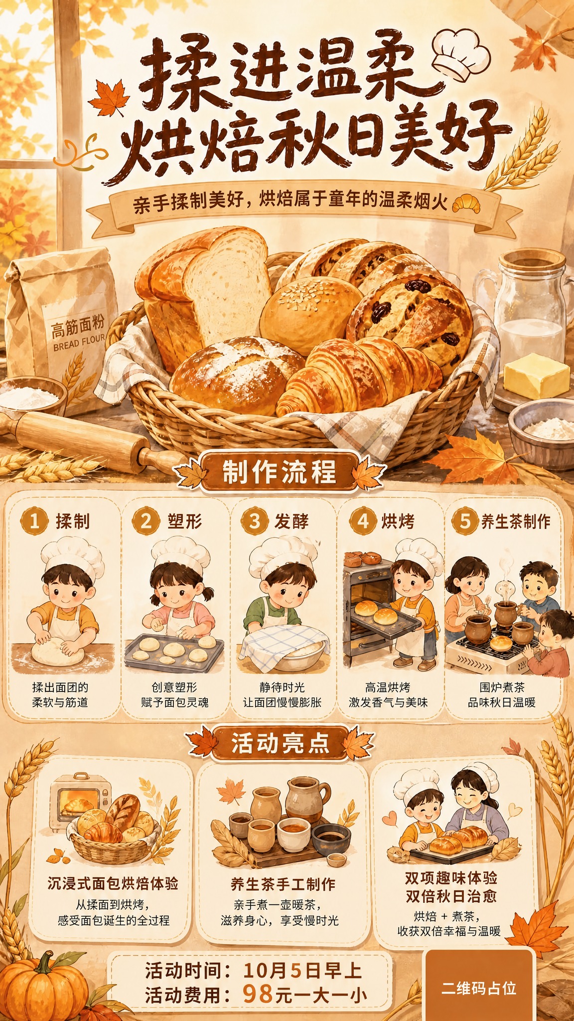 基于这张秋日烘焙活动海报进行修改，保留原图所有内容、风格、版式… - 图片创意预览