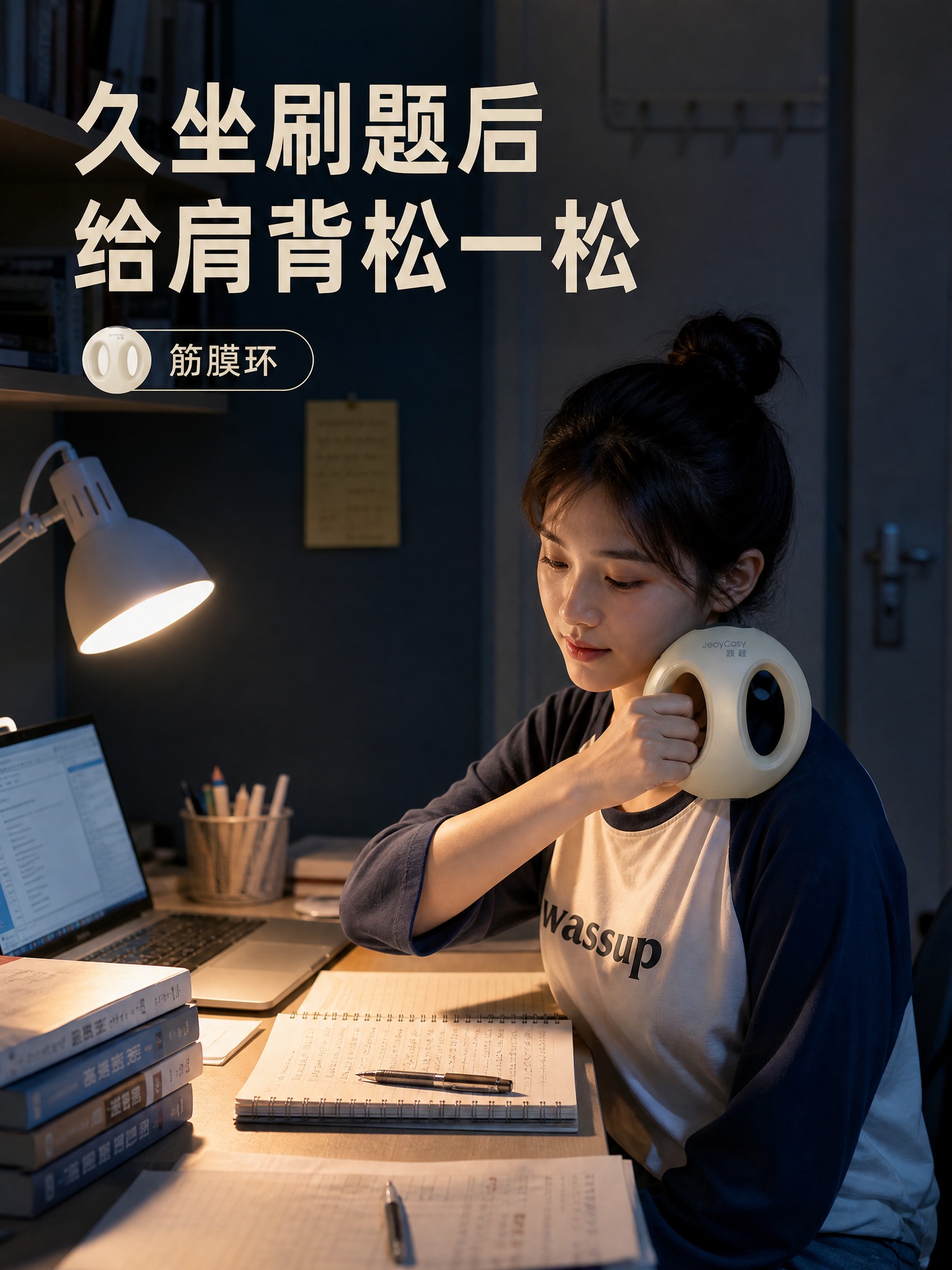 夜晚大学宿舍书桌场景，沉浸式刷题学习氛围，女大学生坐在书桌前，… - 图片创意预览