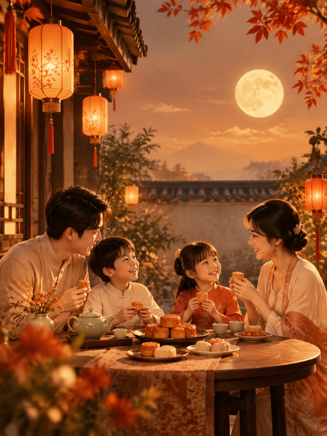 中秋温馨画面 - 图片创意预览