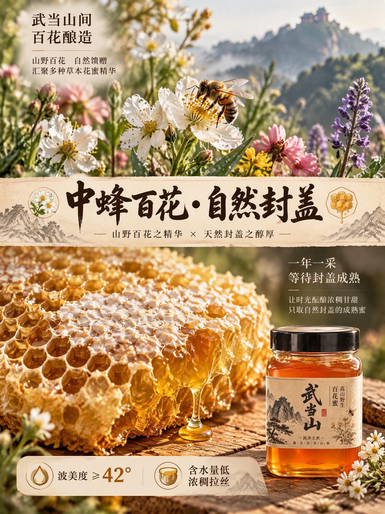 [商品] 使用参考蜂蜜罐产品图作为右下角辅助元素；保留方形玻璃… - 图片创意预览