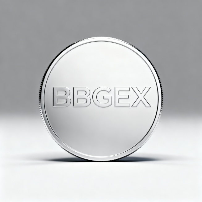 “Minimal BBGEX coin on clean white background, soft shadow, elegant and modern fintech branding.预览效果