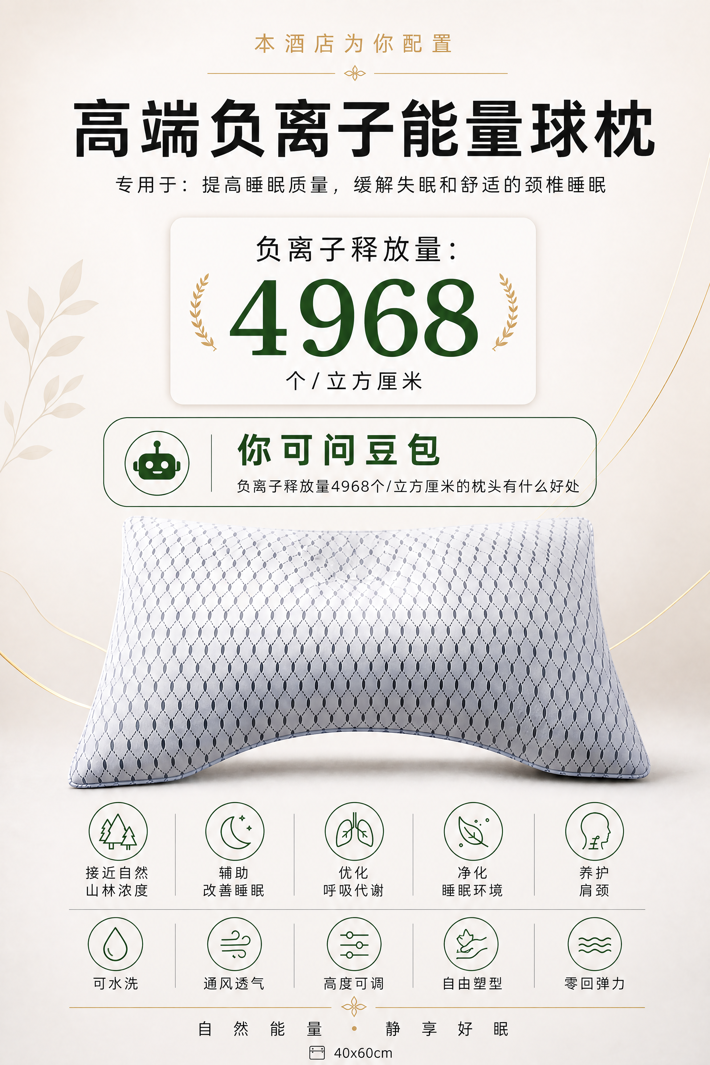 酒店电梯海报，尺寸40x60cm，顶部文字"本酒店为你配置"，… - 图片创意预览