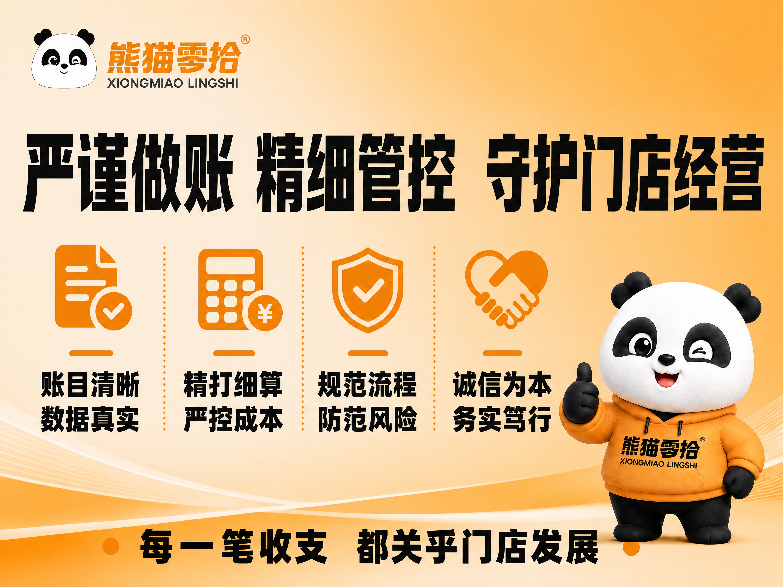基于参考图重新设计品牌文化墙海报，保留整体布局和熊猫IP形象、… - 图片创意预览