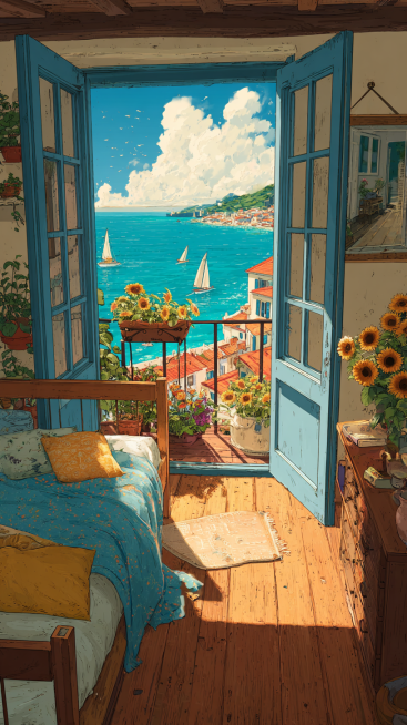 Studio Ghibli style, hand-painted watercolor and gouache aesthetic, soft dreamy lighting with warm s预览效果