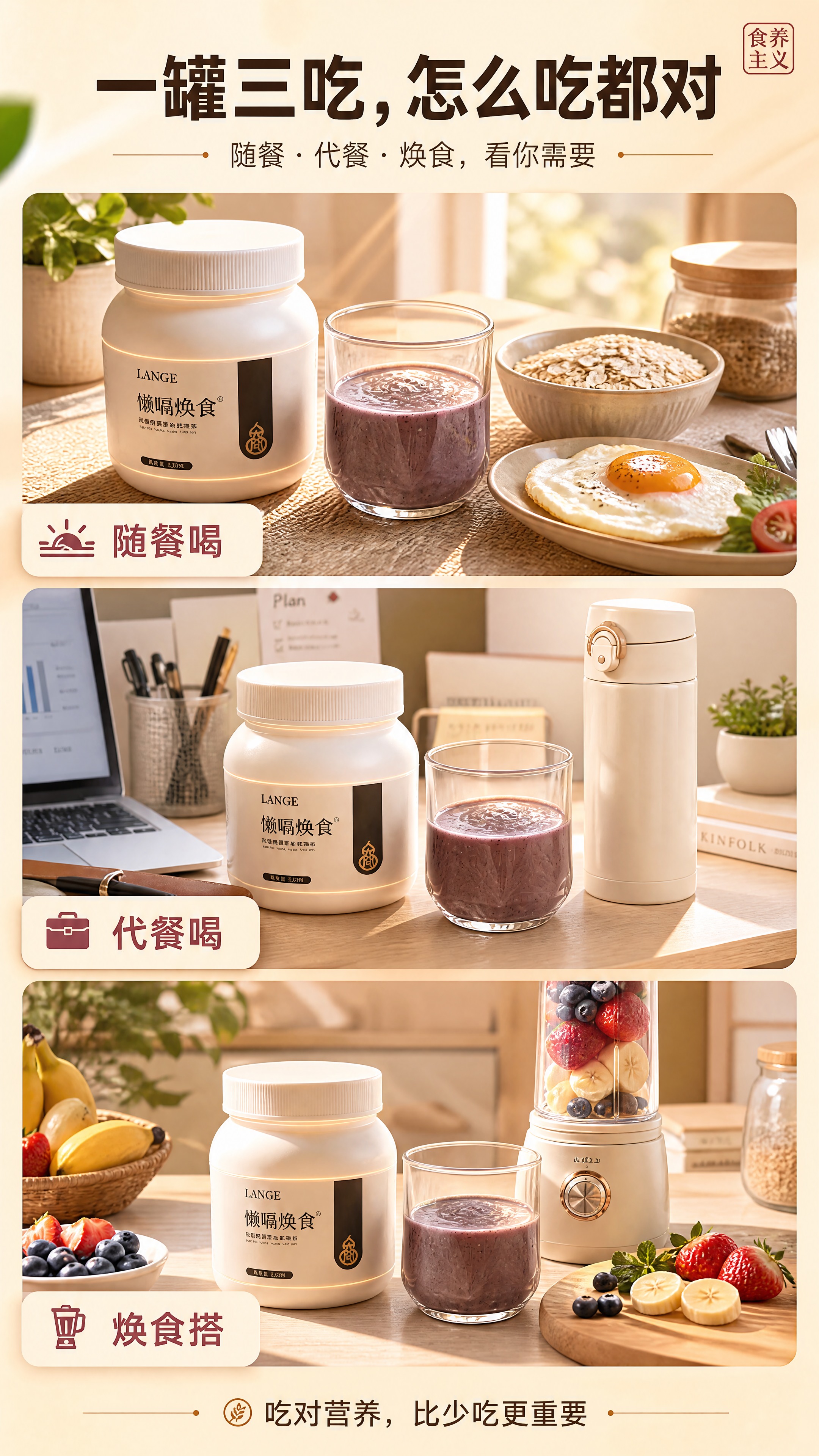[商品] 使用图片1中的「懒嗝焕食」白色圆罐与紫红色冲调糊玻璃… - 图片创意预览