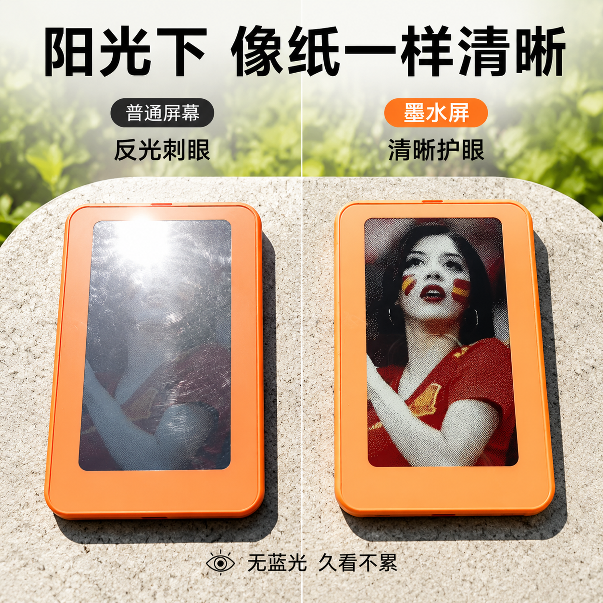 [主图-8] 阳光下显示效果对比 纸感清晰护眼 [氛围风格]… - 图片创意预览