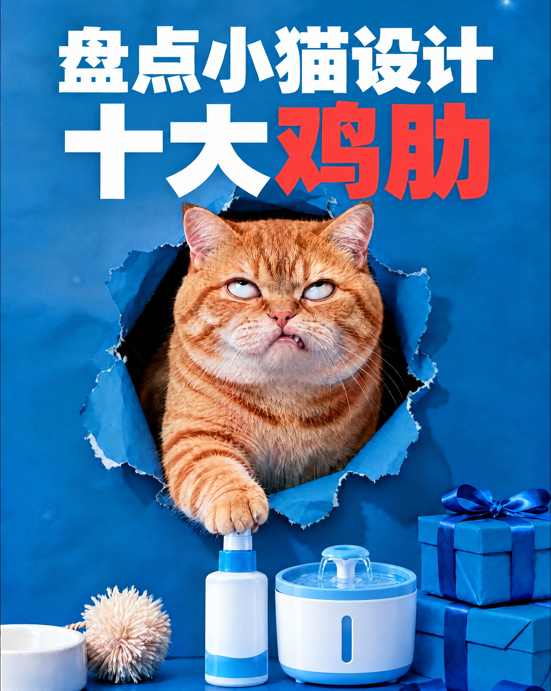 基于参考图修改：1. 去掉猫爪下瓶子上的所有文字和图案，瓶身为… - 图片创意预览