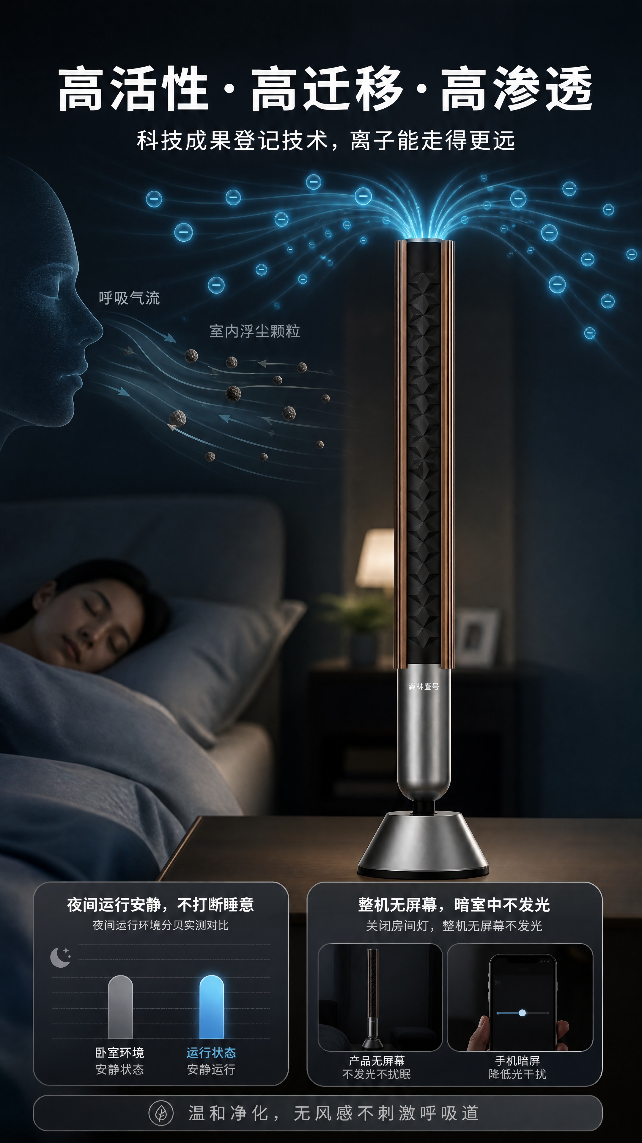 [商品] 使用【图1】森林壹号无风机离子空气净化器：保留塔式立… - 图片创意预览