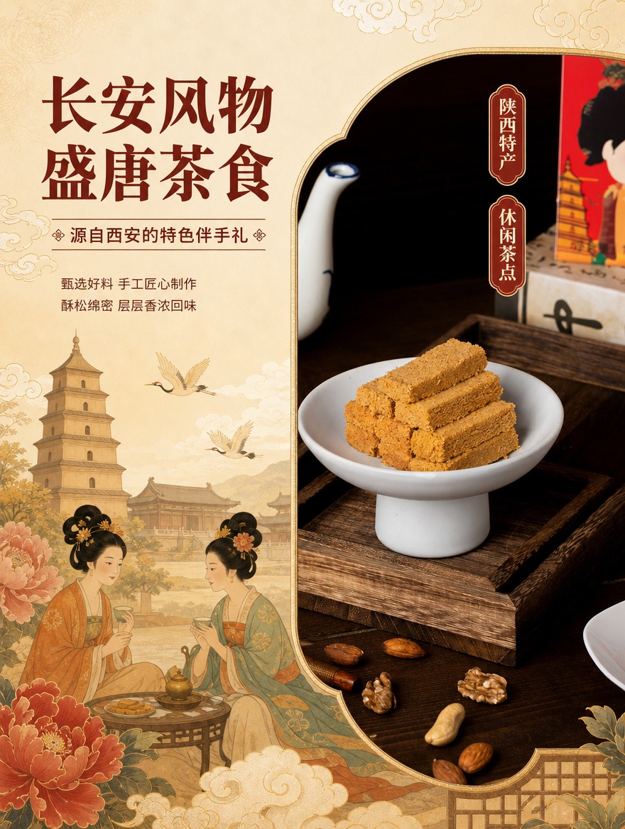 [商品] 使用【图2】贵妃御酥白瓷盘装产品实拍；保留产品金黄色… - 图片创意预览