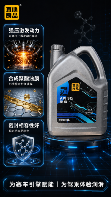[第2屏] 技术解析屏-“静微源技术”原理可视化。[氛围/风格] 深空灰底#1A1A1F+动态蓝光网格背景，分子结构示意科技感，信息卡片模块化设计，专业严谨。[元素布局] 主体使用【图1】中4L机油瓶预览效果